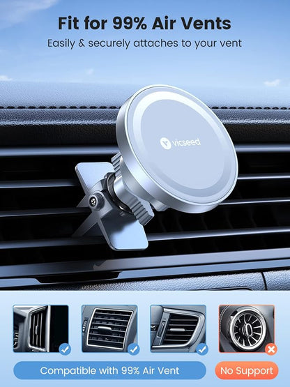 VICSEED for MagSafe Car Mount Magnetic Phone Holder for Car Vent 360 Adjustable - Image 7