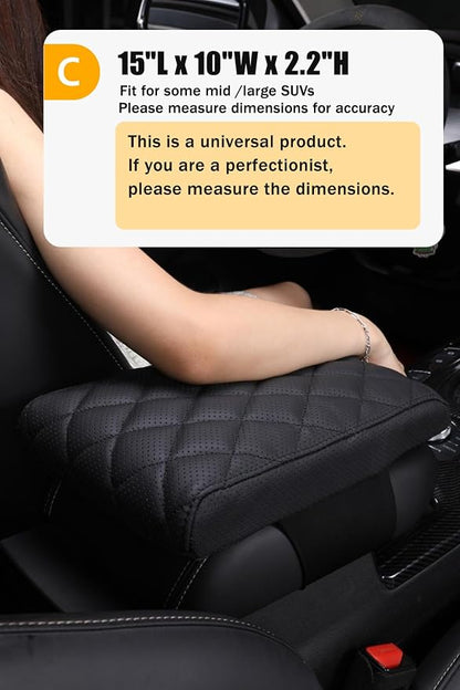 Car Center Console Cover pad Genuine Cowhide Leather, Vehicle Arm Rest Cushion - Image 3