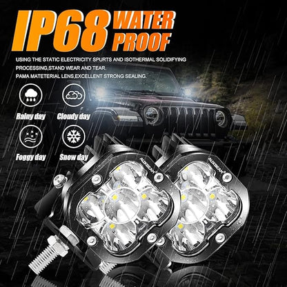 Auxbeam XP-Ultra Series 3 Inch LED Pods 80W 9600LM Offroad Driving Lights White - Image 6