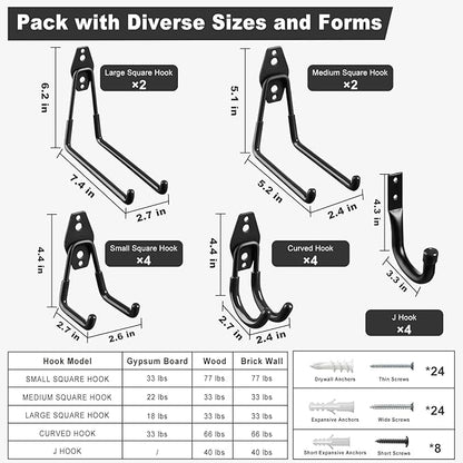 Garage Hooks, Heavy Wall Mount Duty Hooks - Image 2