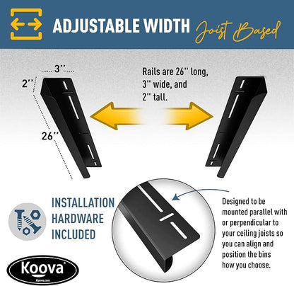 Koova Heavy-Duty Overhead Garage Storage Rack - Image 7