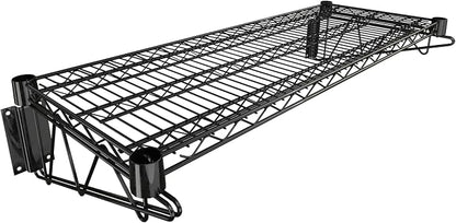14" x 36" Black Epoxy Wire Wall Mount Shelf by Krollen+Industrial