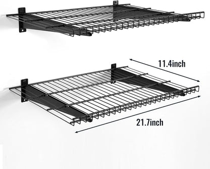 2 Pack Garage Wall Mounted Shelf, 21.7" x 11.4" Heavy Duty Wall Storage Shelves - Image 2