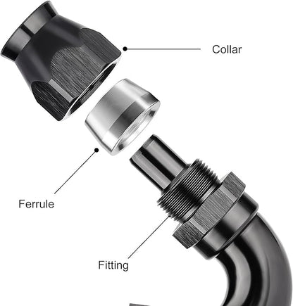 EVIL ENERGY 10AN 150 Degree PTFE One Piece Full Flow End Hose Fitting Aluminum - Image 2