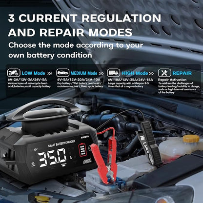 35 Amp Battery Charger, 6V/12V/24V Smart trickle Charger, car Battery Charger - Image 6