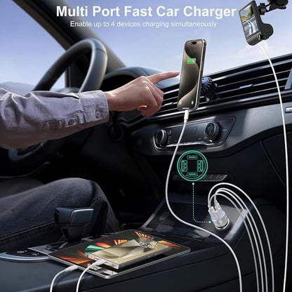 USB C Car Charger, Bangfun 3 Pack 65W 4 Ports 12V USB C Cigarette Lighter - Image 6