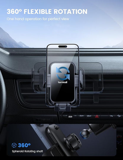 Lamicall 2025 Wider Clamp & Metal Hook Car Phone Holder Vent Phone Holders - Image 5