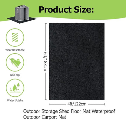 Outdoor Storage Shed Floor Mat, 6 * 4FT Waterproof Washable Garden Flooring Pad - Image 2
