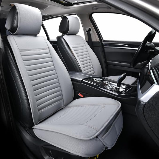 Universal Leather Car Seat Covers Full Set, Car Seat Cushion Covers Protector by SunnyColor