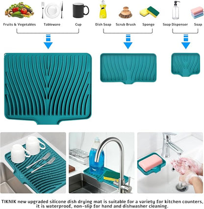 Silicone Dish Drying Mat for Kitchen Counter, Dish Drying Pad, Non-Slip Drain - Image 4