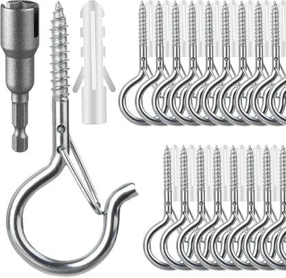 24 PCS Q-Hanger Hooks, Screw Hooks by FSAH