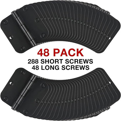 48 Pack Rounded Matte Black Door Hinges 3.5 Inch 5/8" Radius - Image 6