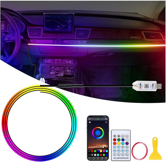 Acrylic LED Lights for Car, 43.3in RGB Strip Light Car LED Lights Interior by GPJYD