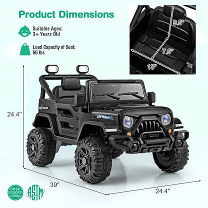 Costzon 12V Kids Ride on Truck Car, Electric Vehicle w/Remote Control, Threaded - Image 7