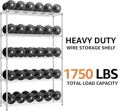 MZG 1750 lbs 5 Tier Storage Rack Metal Wire Shelving Unit, Storage Standing - Image 4