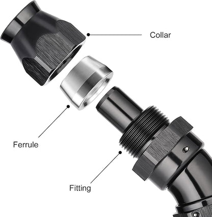 EVIL ENERGY 10AN 30 Degree PTFE One Piece Full Flow End Hose Fitting Aluminum - Image 2