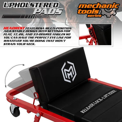 M-AUTO Heavy-Duty Convertible Mechanic Creeper, Z-Creeper 2-in-1 Creeper and - Image 8