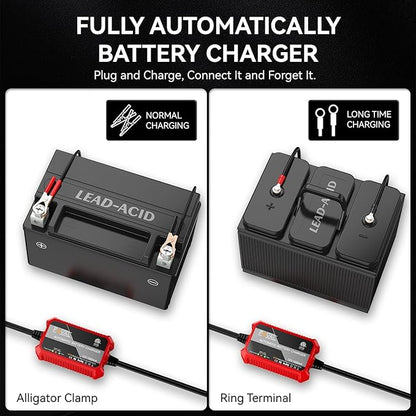 FOVAL Fully Automatic Trickle Charger, 1000mA 12V Smart car Battery Charger - Image 3