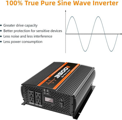 3500W Pure sine Wave Inverter 3500 watt Inverter 12 Volt Inverter RV Inverter - Image 4