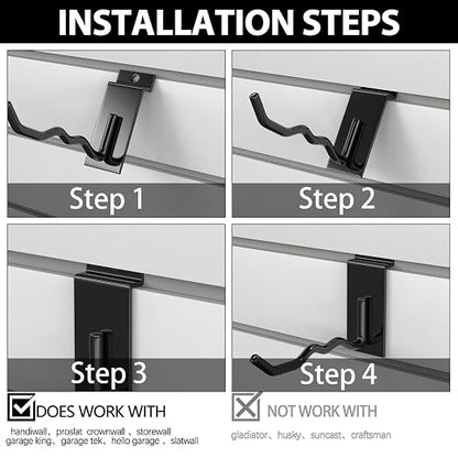 3-H Black Steel Slatwall Hooks, 10 Pack, 4.7 Inch, Heavy Duty, Wave Shape - Image 7