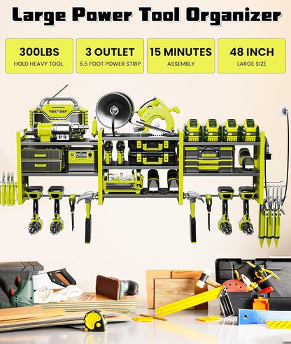 Heavy-Duty 48" Wall Mount Power Tool Organizer - Image 2