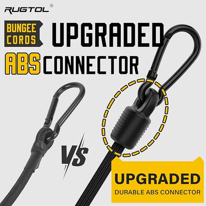 Adjustable Bungee Cords with Hooks, 6 Pack Heavy Duty Outdoor Carabiner Bungee - Image 5