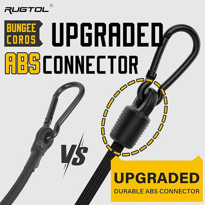 Bungee Cords with Hooks, 60 Inch Adjustable Elastic Bungee Cords with Carabiner - Image 4