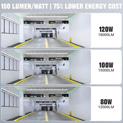 JTT 8FT LED Vapor Tight Light 120/100/80W, 5000K/4000K/3000K Vapor Proof - Image 6