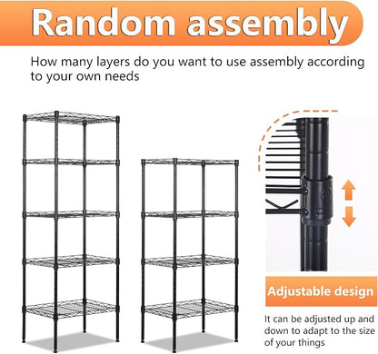 BestOffice 5 Tier Garage Shelving Heavy Duty Metal Shelves 17”D x 12”W x 48”H - Image 6
