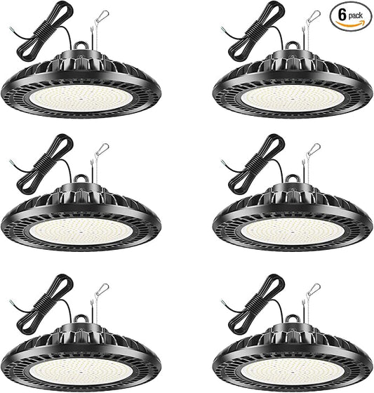 6 Pack 400W LED High Bay Light 56000LM 5000K 120VAC UFO Light IP65 Waterproof by YELLORE-Professionalledlightsmanufacturerspecializingincommercialandindustriallighting
