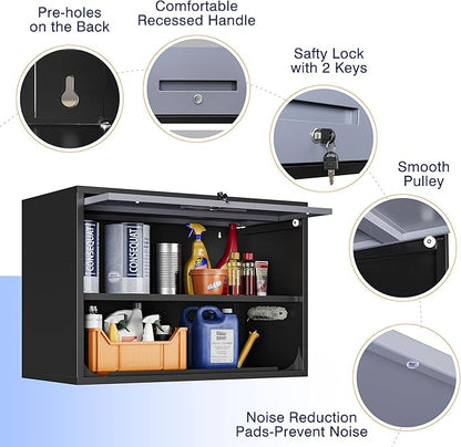 Yizosh Metal Wall Cabinet with Doors and Shelves, Wall Mounted Storage Cabinet - Image 7