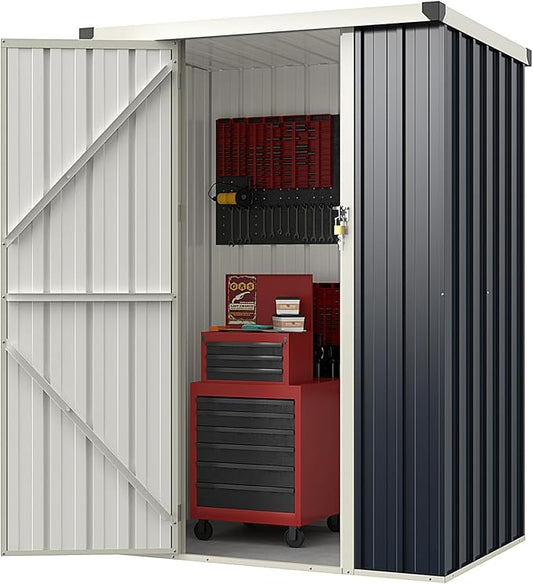 Goplus 3.8 x 2.8 FT Storage Shed Outdoor, All-Weather Steel Utility Storage by Goplus