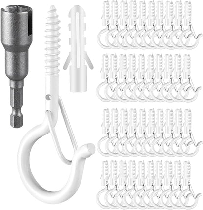 48 PCS Q-Hanger Hooks, Screw Hooks by FSAH
