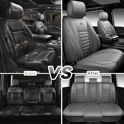 CAR PASS Nappa Leather Car Seat Covers Full Set, Luxury Seat Protector - Image 8