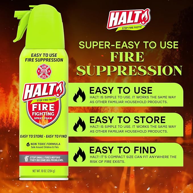 HALT! Fire Fighting Foam Spray – Non-Toxic, PFAS Free, and Find in Emergency – - Image 5