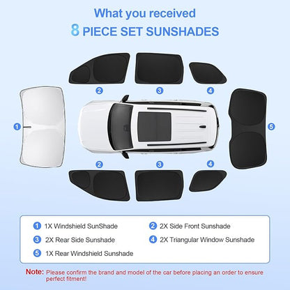 8pcs Car Window Shades forJeep Grand Cherokee 2011-2021 Accessories, Windshield - Image 6