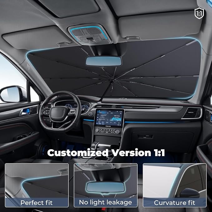 Windshield Sun Shade Umbrella for 2018-2025 Ford Expedition Accessories: Custom - Image 2