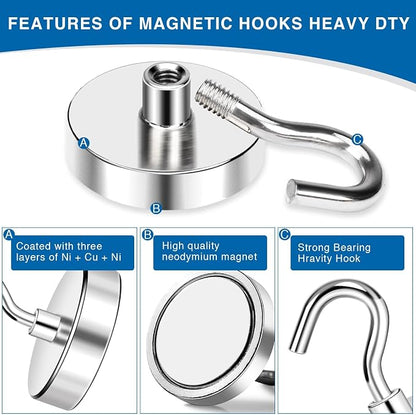 LOVIMAG Magnetic Hooks Heavy Duty, Super Stong Magnetic Hooks Neodymium Magnet - Image 4