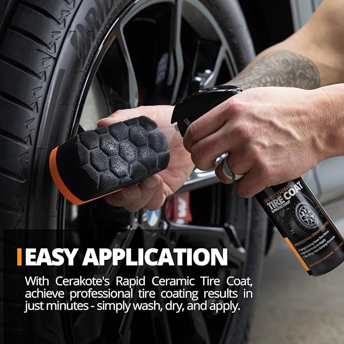 CERAKOTE Rapid Ceramic Tire Coat – Showroom New Tire Shine – Deep Tire Black - Image 3