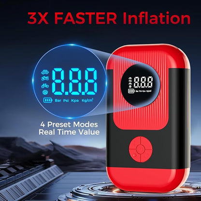 Tire Inflator Portable Air Compressor & Car Jump Starter, Cordless Air Pump - Image 5