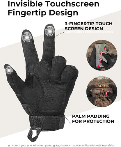 KEMIMOTO Tactical Gloves for Men, Touchscreen Motorcycle Gloves - Image 3