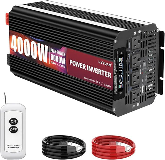 LVYUAN 4000 Watt Power Inverter 24V to 110V 120V by LVYUAN