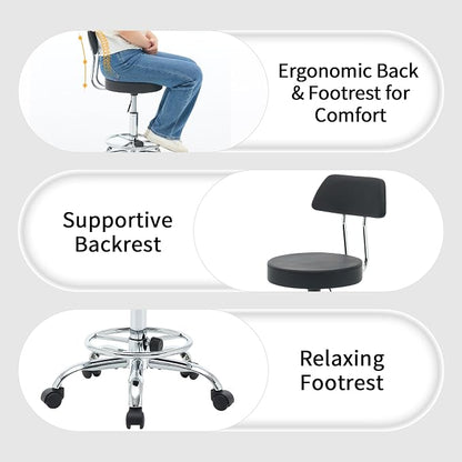 Office Chair with Back Work Stool with Footrest - Image 5