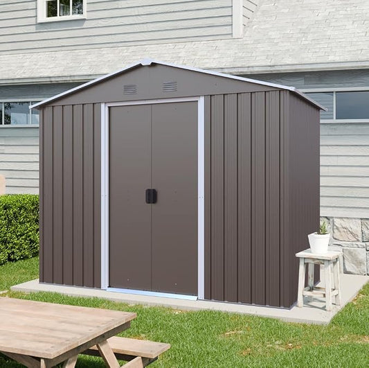 4x8 FT Outdoor Storage Shed, Metal Garden Shed by BNSPLY