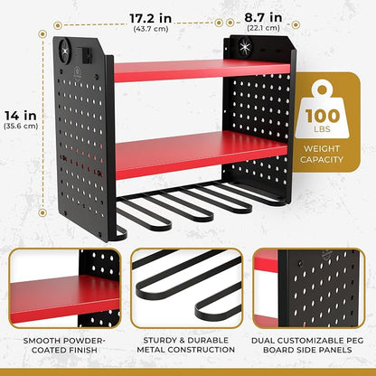Power Tool Organizer-6 Drill Holder Wall Mount, 3 Tier Heavy-Duty Hand Tool - Image 4