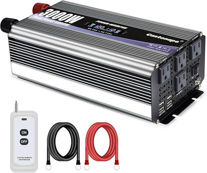 3000W Power Inverter 12V to 110V/120V DC to AC by Cantonape
