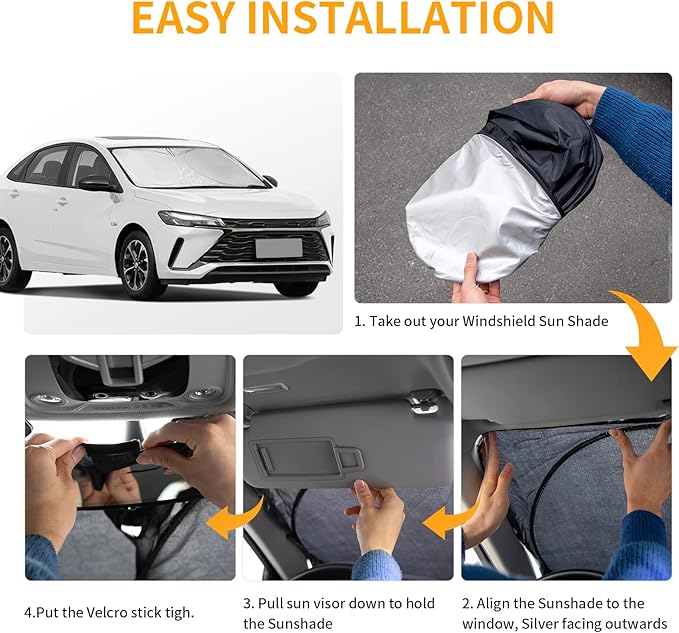 Windshield Sun Shade for Jeep Grand Cherokee SUV 2011-2026 Front Sunshade Car - Image 6