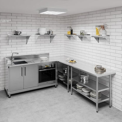 AmGood 10" X 16" Stainless Steel Wall Shelf | Metal Shelving | Garage, Utility - Image 2