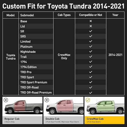 Super Cover for Toyota Tundra Seat Covers 2014-2021, Full Covered Black Seat - Image 5