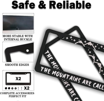 Plate Cover for Car Black and White License Plate Frames The Mountains are - Image 4